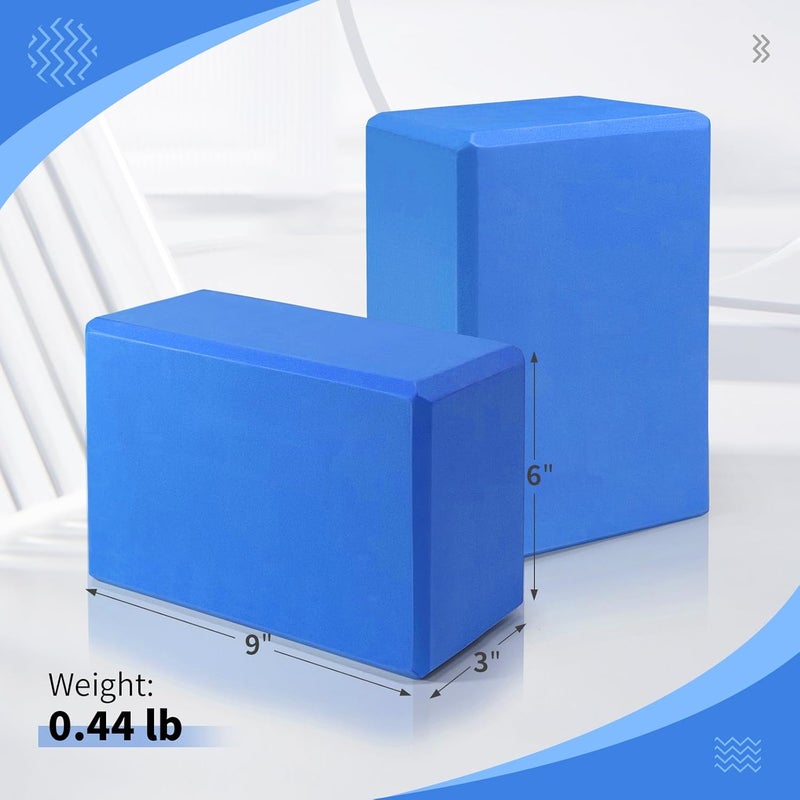 Corsiampoo Yoga Blocks 2 Pack 9x6x3 Inches, Sturdy Foam Yoga Block, Premium EVA, Non Slip High Density for Pilates Meditation, Stretching and Toning - Image 2